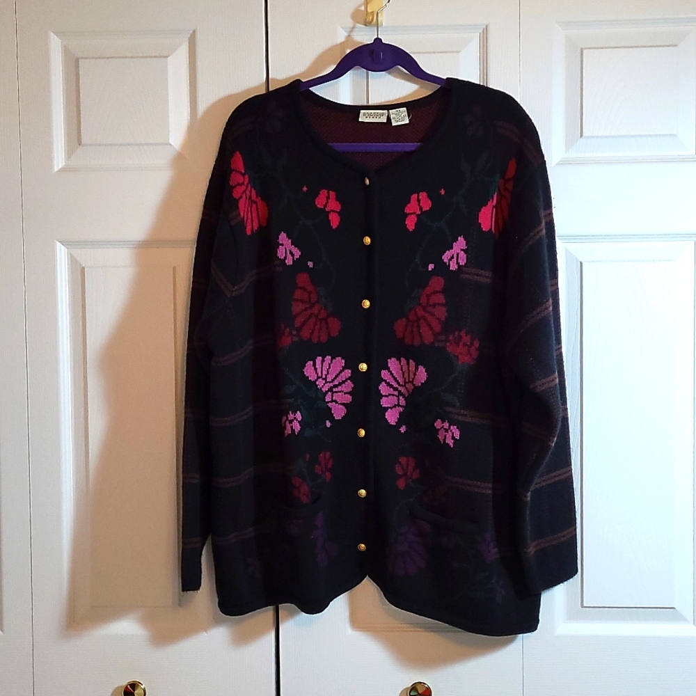 Mixed Print Knit Sweater
